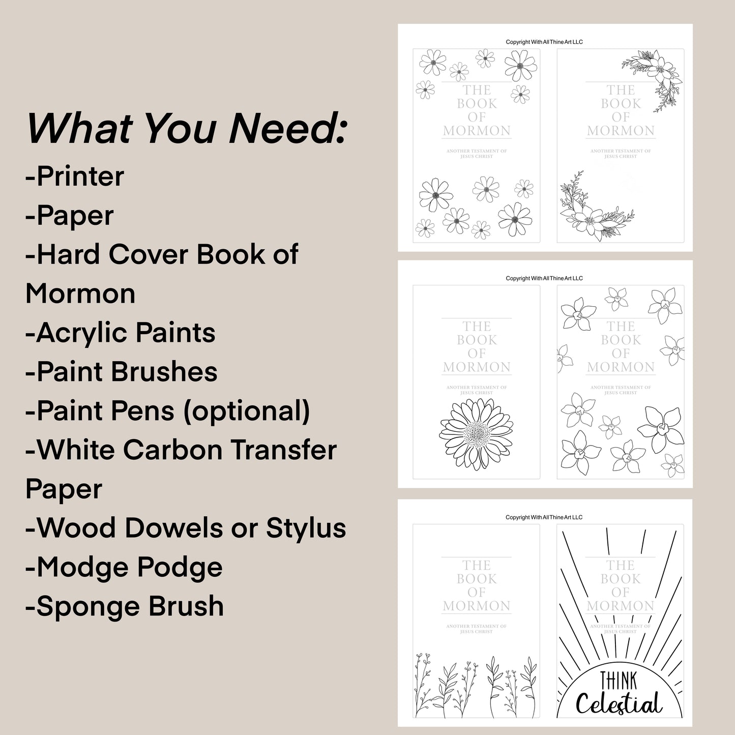 Painting Book of Mormon Templates