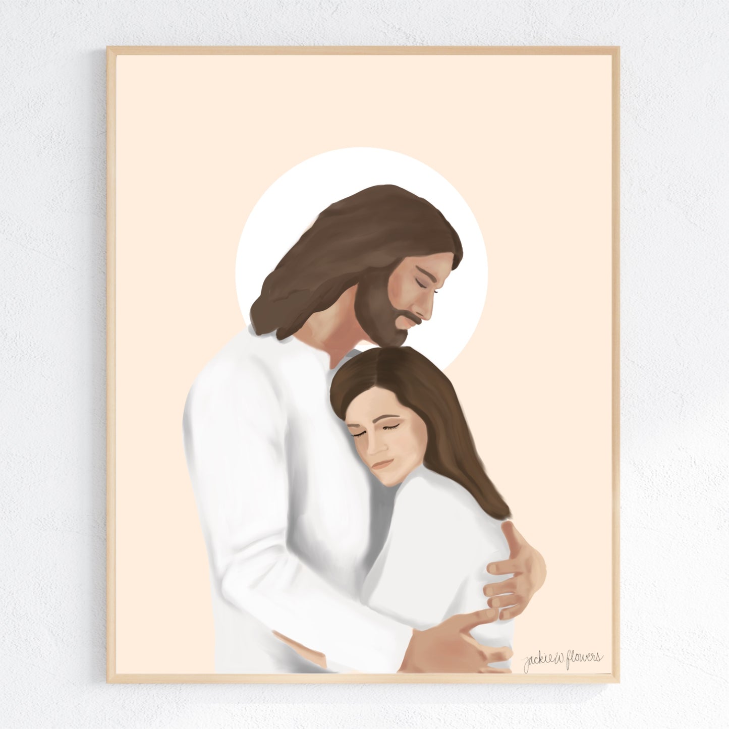 Be Not Troubled - Jesus Hugging Woman