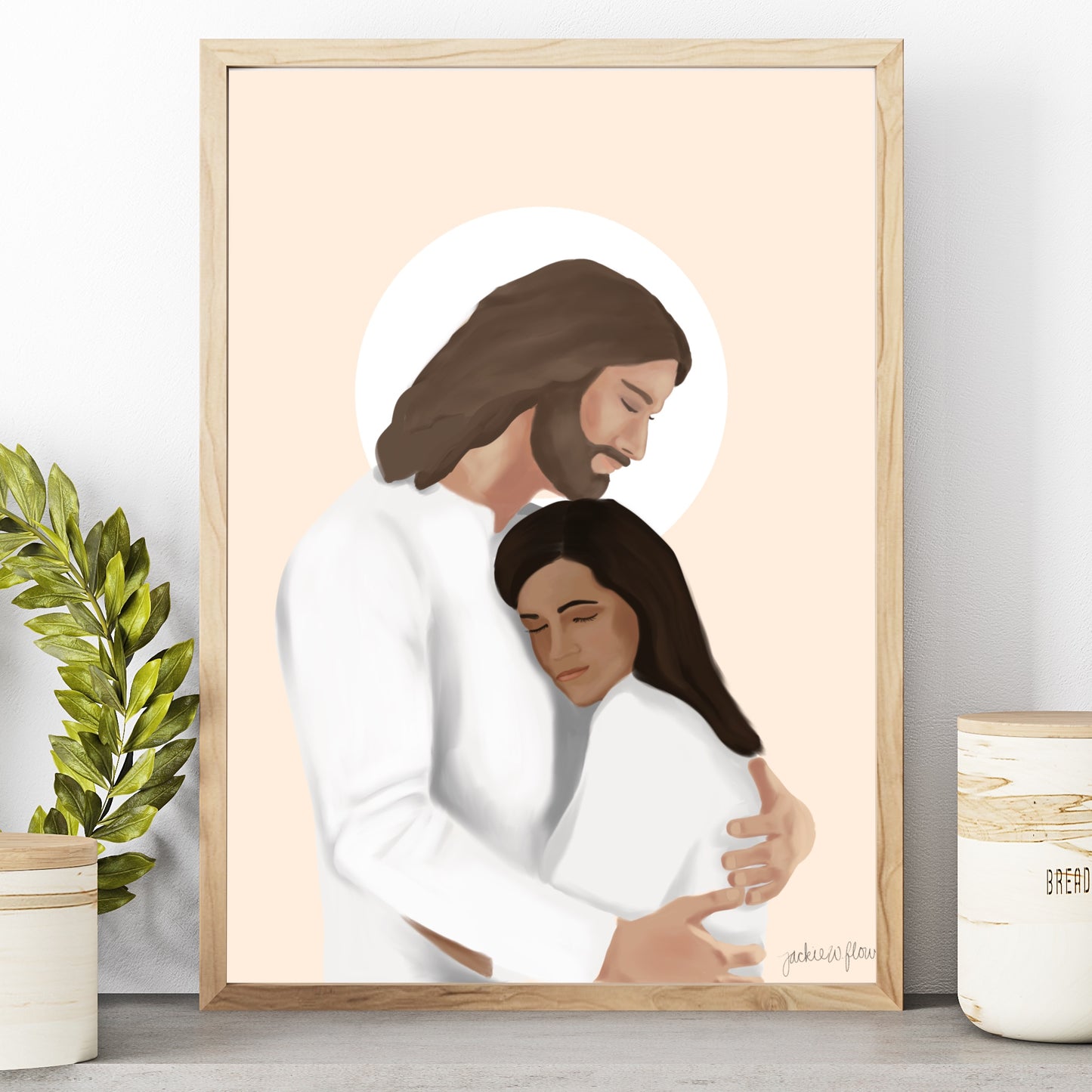 Be Not Troubled - Jesus Hugging Woman