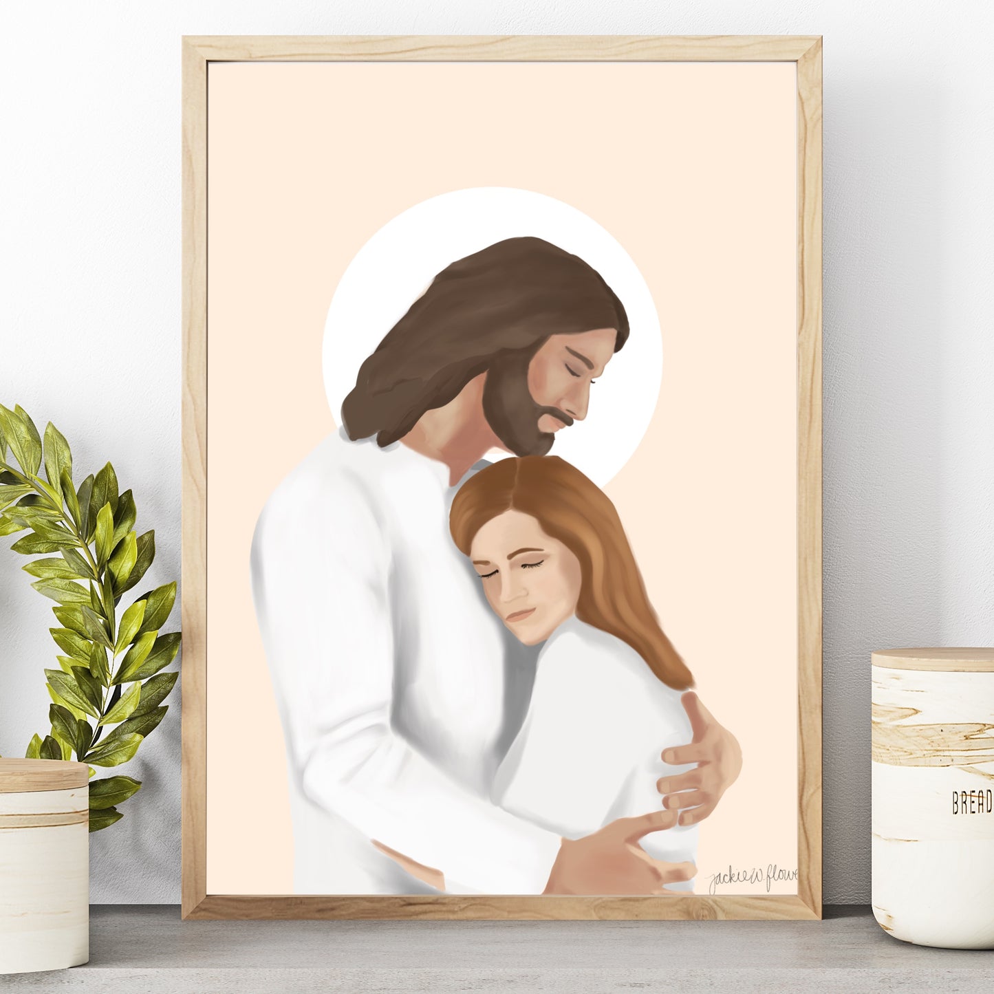Be Not Troubled - Jesus Hugging Woman