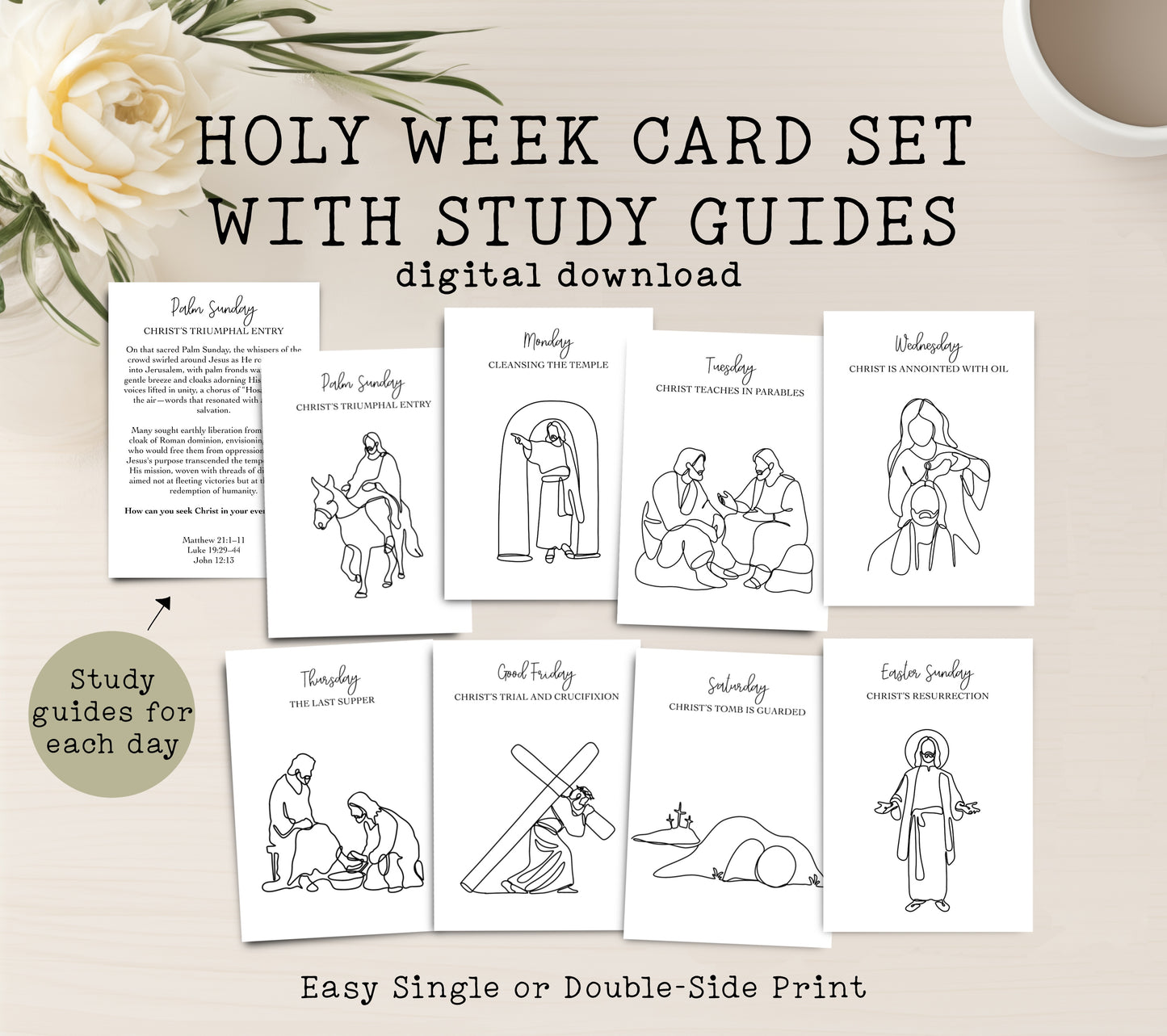 Holy Week Study Cards and Easter Countdown