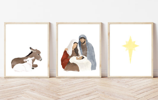 Christmas Night - Nativity Art Set of 3