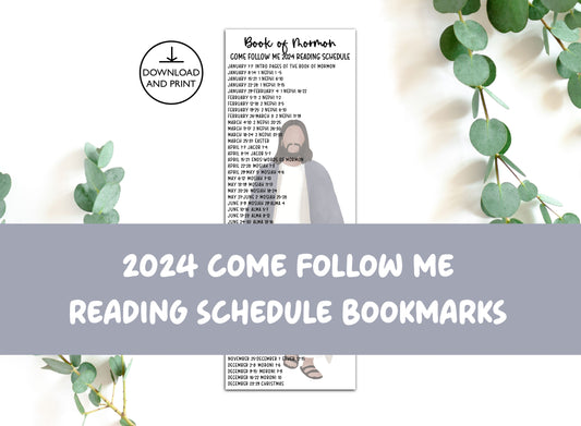 Come Follow Me 2024 Book of Mormon Reading Schedule Bookmarks