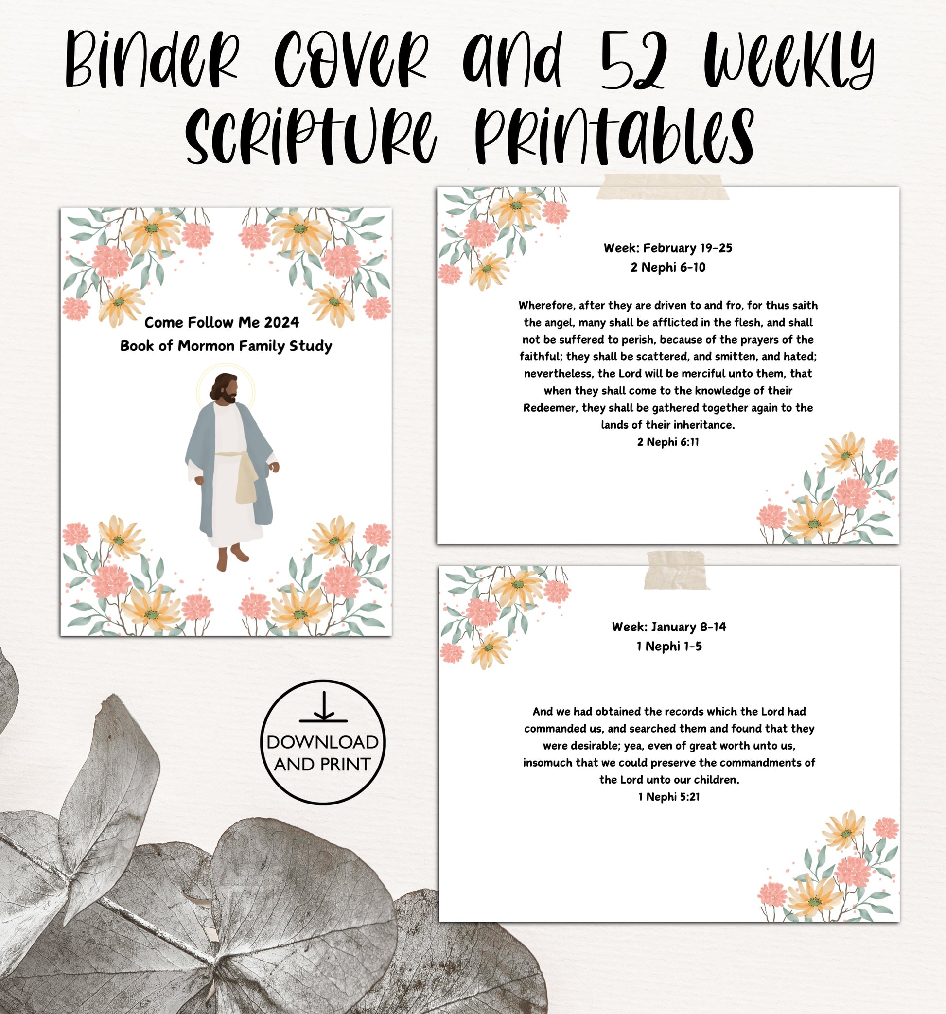 Come Follow Me 2024 Binder Cover and 52 Weekly Scripture Printables Come Follow Me 2024 Binder Cover and 52 Weekly Scripture Printables