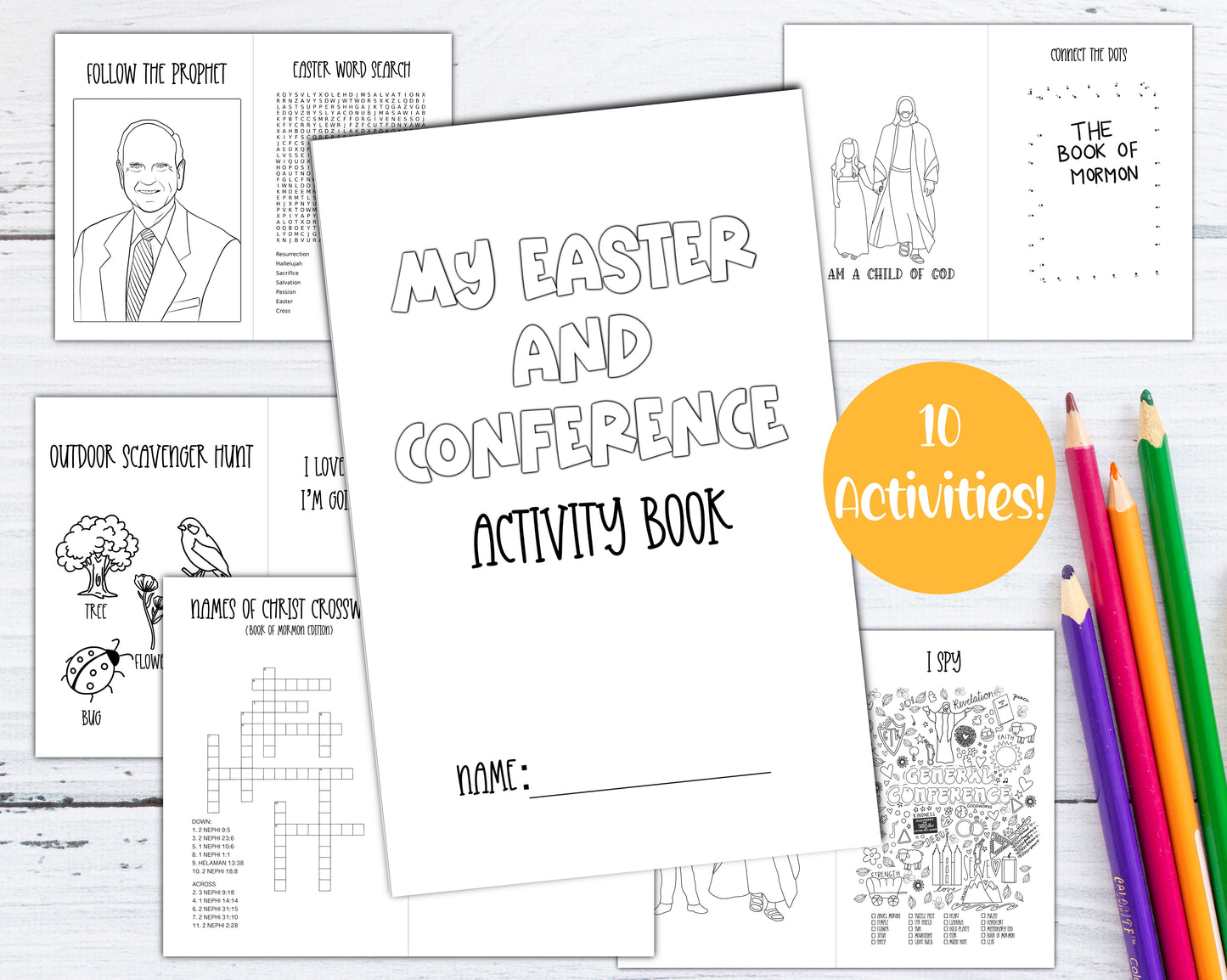 LDS General Conference Activity Book with Coloring Pages