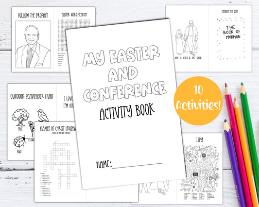 LDS General Conference Activity Book with Coloring Pages