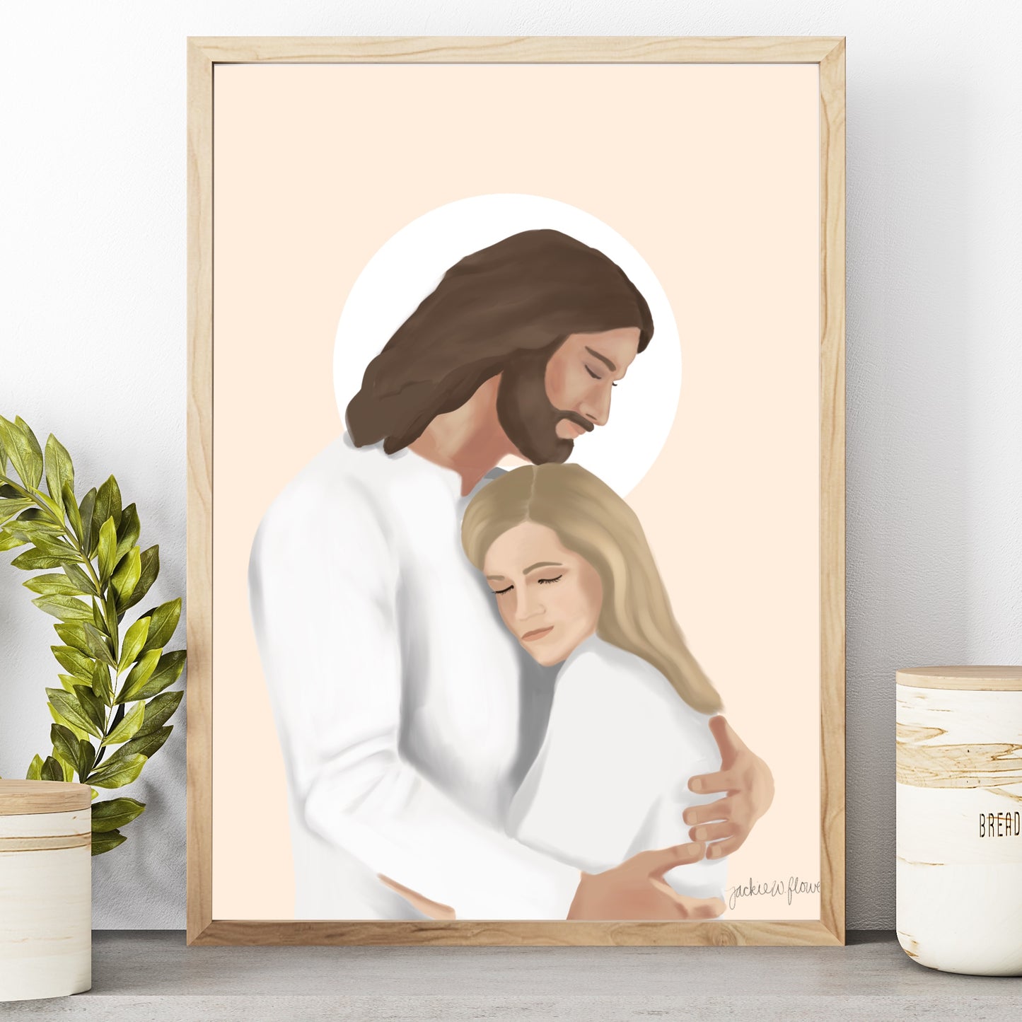 Be Not Troubled - Jesus Hugging Woman