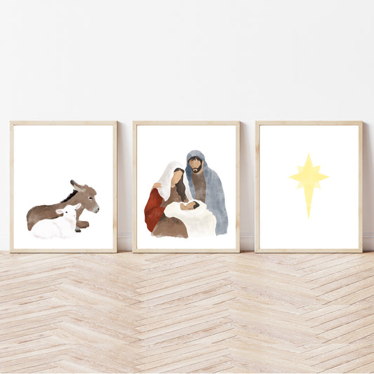 Christmas Night - Nativity Art Set of 3