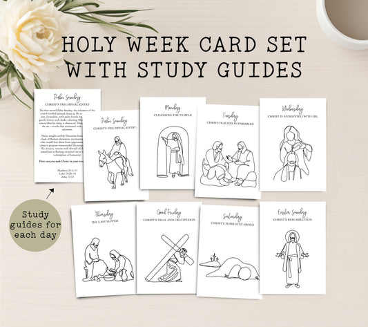 Holy Week Easter Card Set and Study Guide